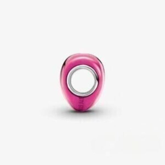 New Pandora Metallic Pink Heart Charm - Picture 4 of 4